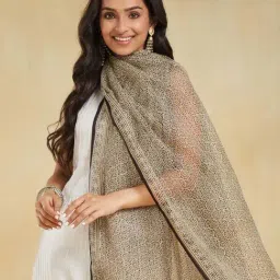 Fabindia Beige Printed Dupatta image 3