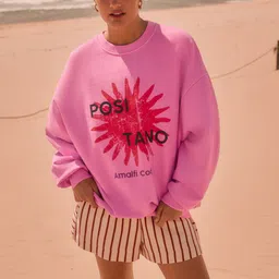 NEXT Typography Printed Oversized Pullover Sweatshirt-picture-4