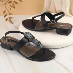 Metro Women's Black Back Strap Sandals image 1