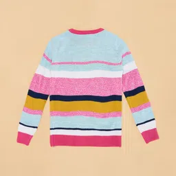 Pantaloons Junior Girls Pink Acrylic Sweatshirt image 4