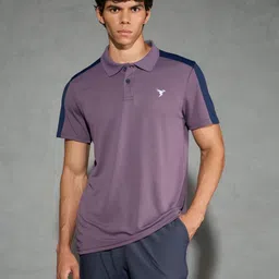 Technosport Men Colourblocked Polo Collar Antimicrobial Applique T-shirt-picture-18