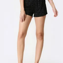 Bewakoof Black Printed Shorts image 1