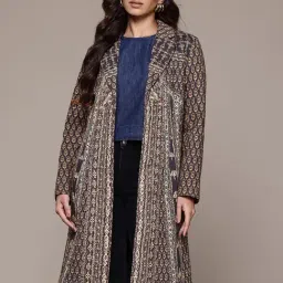 Aarke Ritu Kumar Black Abstract Print Coat-picture-25