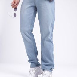 glitchez Men Relaxed Fit Light Fade Embroidered Stretchable Jeans-picture-6