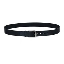 Leather World Black Textured Casual Leather Belt for Men image 5