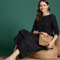 Sangria Printed Gotta Patti Kurta with Palazzos-image-77