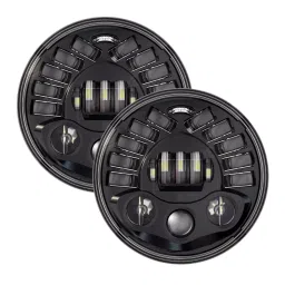AllExtreme EXT7H2P 17.78 cm (7 Inch) Teeth LED Round Headlight with Turn Signal Indicator and Hi/Low Beam 70W Set of 2-picture-34
