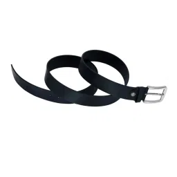 Leather World Black Textured Casual Leather Belt for Men image 4