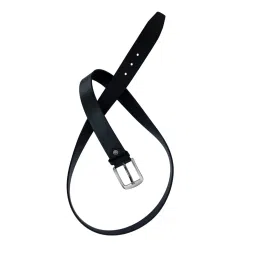 Leather World Black Textured Casual Leather Belt for Men image 3