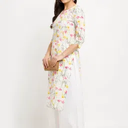 Rajnandini White Printed Straight Kurta image 4