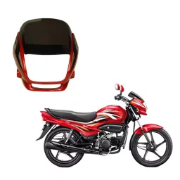 Nav Durga Automobiles Super Splender Headlight visor (Red and Black) image 2