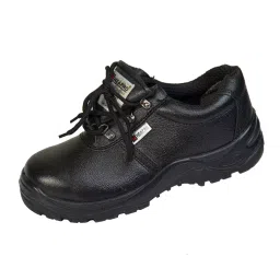 HEAPRO Steel Toe Safety Shoes PU Low Ankle Black Full Grain Fine Leather Size UK9, HI-501 (Pack of 20 Pair)-picture-36