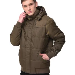 Woodland Olive Polyester Hooded Jacket image 3
