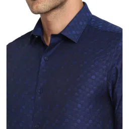 Turtle Blue Self Print Shirt image 5