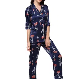 Sweet Dreams Navy Floral Print Pajama Set image 4