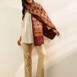 Fabindia Maroon Printed Stole image 2
