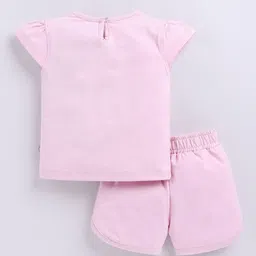 YK X Tinyo Girls Typography Printed Pure Cotton Top with Shorts image 3