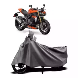 Auto Pearl Two Wheeler Cover with Bag for Triumph Speed Triple, Silver-picture-35