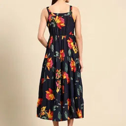 A&K Floral Print Layered Fit & Flare Maxi Dress image 2
