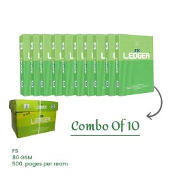 JK Legal Paper Ledger FS Size 80 GSM 1 Ream 500 Sheets (Pack of 10) image 4