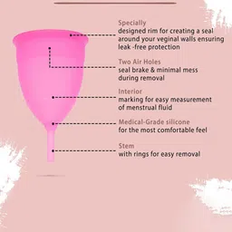 Florenze Medium Reusable Menstrual Cup - 15 ml - Pink image 2