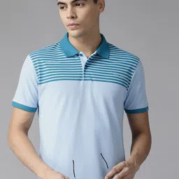 Park Avenue Men Striped Polo Collar Slim Fit T-shirt-picture-42