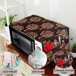E-Retailer 4-Pcs Brown & White Printed Appliance covers image 3