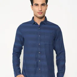 SF JEANS by Pantaloons Men Solid Spread Collar Pure Cotton Casual Shirt-image-19