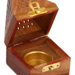 DigiRake Dhoop + Yellow Marigold Wooden Incense Holder Set-image-17