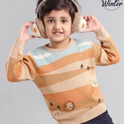 Babyoye Full Sleeves Eco Conscious 100% Cotton Na Animal Embroidered Patch Pullover - Multicolor-image-16