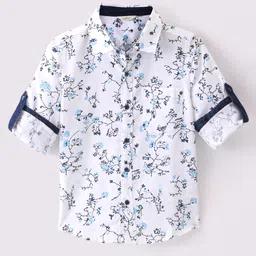 INFINITY Full Sleeves Floral Printed Shirt - White-picture-10