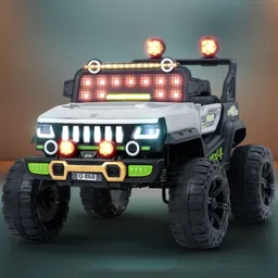 Baybee Speedster Battery Operated Jeep for Kids, Ride on Toy Kid Car with RGB Windshield Light, Bluetooth & Music | Electric Jeep Battery Cars | Baby Big Car for Kids (Grey)-image-84