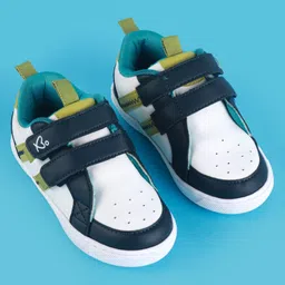 Babyoye Casual Shoes with Velcro Closure - White & Blue image 2