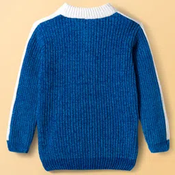 Babyoye Cotton Kit Full Sleeves Solid Color Pullover Sweater - Blue image 2