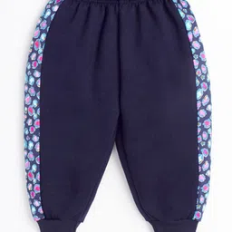 M'andy Fleece Full Sleeves Abstract Printed Winter Wear Jogger Set  - Blue image 4