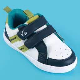 Babyoye Casual Shoes with Velcro Closure - White & Blue image 3