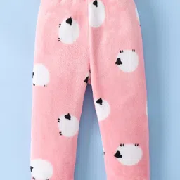 Mark & Mia Full Sleeves Winter Wear Co-ords Night Suit With Animal Print - Pink image 4
