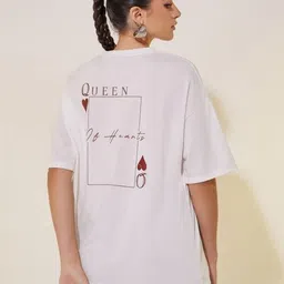 SZN Typography Printed Round Neck Oversized Cotton Casual T-shirt-image-62