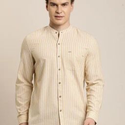 Turtle Beige Slim Fit Striped Shirt-picture-42