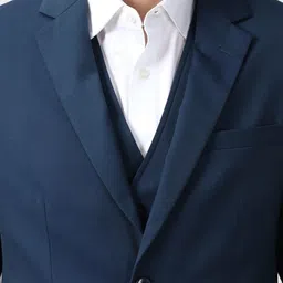 peter england elite Peter England Men Solid Elite Single-Breasted Formal Suits image 3