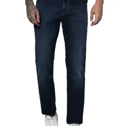 Cantabil Men Blue Solid Jeans Flat Front Mid Rise Jeans-picture-36