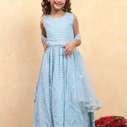 BIBA Girls Blue Embroidery Lehenga Set image 1