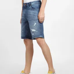 Jack & Jones Dark Blue Regular Fit Denim Shorts image 3