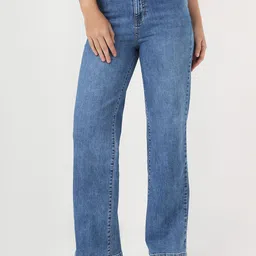 Kraus Jeans Women Straight Fit High-Rise Heavy Fade Jeans image 1