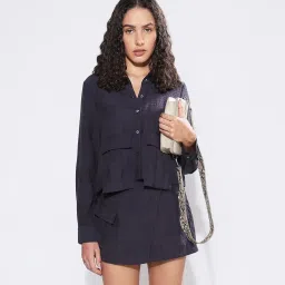 Vero Moda Navy Textured Shirt image 1