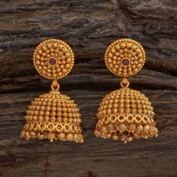 Kushal's Fashion Jewellery Pink Golden Earrings for Women-picture-18