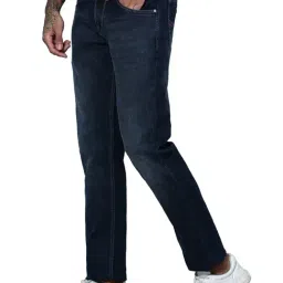 Cantabil Men Blue Solid Jeans Flat Front Mid Rise Jeans image 4