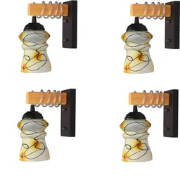 SOMIL Yellow Glass Cylinder Printed Wall Lamps-image-74