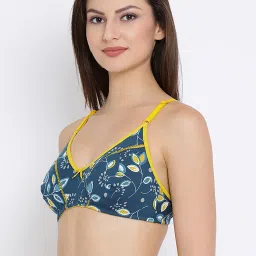 Clovia Teal Blue Floral Print Full Coverage Bra image 3