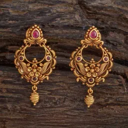 Kushal's Fashion Jewellery Pink Golden Earrings for Women-picture-36